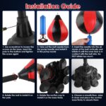 Punching Bag With Stand Free Standing Boxing Ball For Adults 43.3-63in Height Adjustable Boxing Bag With Gloves Wrist Sleeves Stable Suction Base For Fitness Speed Training - Image 8