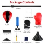 Punching Bag With Stand Free Standing Boxing Ball For Adults 43.3-63in Height Adjustable Boxing Bag With Gloves Wrist Sleeves Stable Suction Base For Fitness Speed Training - Image 9
